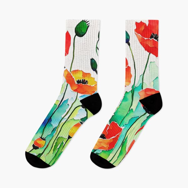 Item preview, Painterly Poppy Field designed and sold by ByNicoleSara.