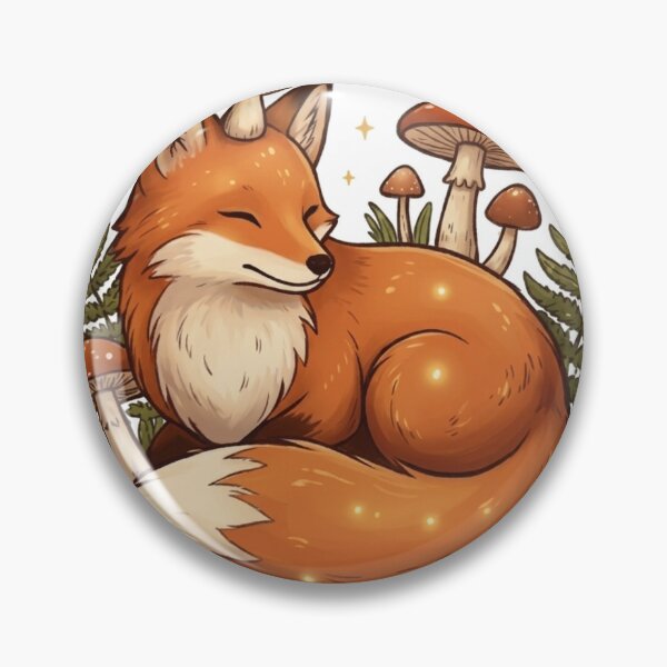 Item preview, Cute Fox Resting Among Magic Mushrooms designed and sold by Reshmakhan.