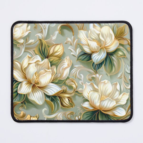 Item preview,  Magnolia Flowers with Gold Accents - Elegant Botanical Floral Art designed and sold by MargaretWiktor.