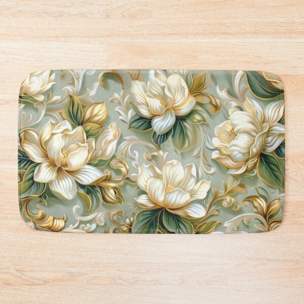 Item preview,  Magnolia Flowers with Gold Accents - Elegant Botanical Floral Art designed and sold by MargaretWiktor.
