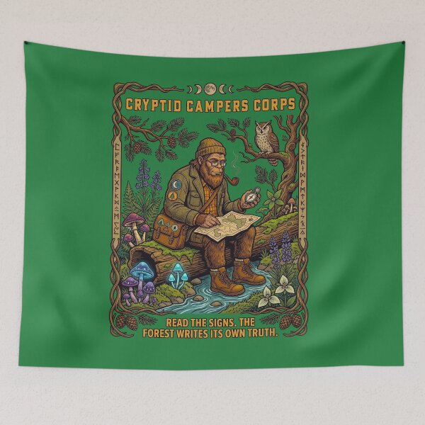 Item preview, Cryptid Camping Corps Forest Guide Club designed and sold by TeeARTHY.