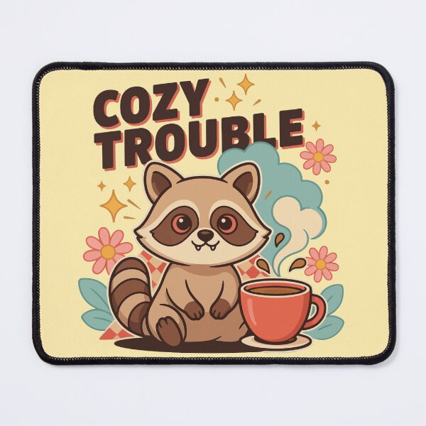 Item preview, Cozy Trouble Raccoon Coffee designed and sold by CutePawCreation.