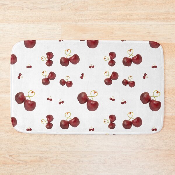 Item preview, Aesthetic sweet cherry heart stems seamless pattern designed and sold by TanalyFlowers.