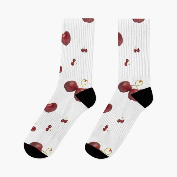 Item preview, Aesthetic sweet cherry heart stems seamless pattern designed and sold by TanalyFlowers.