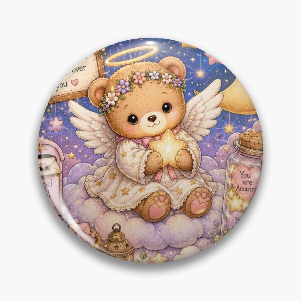 Item preview, Guardian Angel Bear Sticker | You Are Never Alone Cute Kawaii Angel Bear designed and sold by happyhub786.