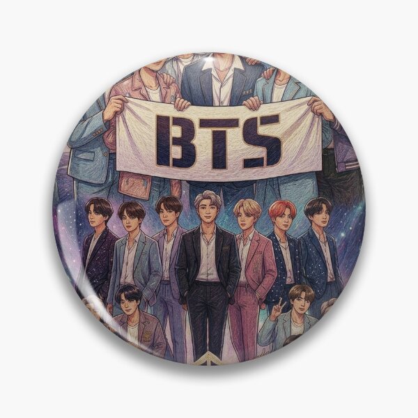 Item preview, Stunning K-Pop BTS Anime Group Cosmos Poster Design designed and sold by MemoMetaverse.