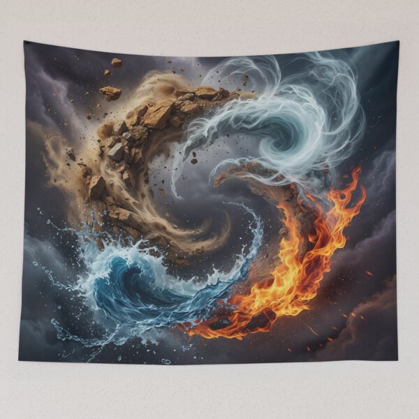 Item preview, Elemental Fire Water Earth Air Swirl designed and sold by Pioneer Spirit Market.