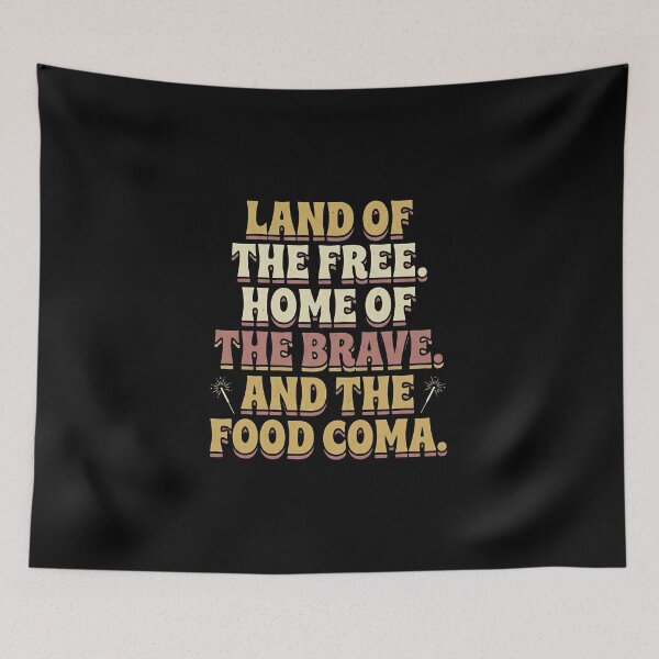 Item preview, Land Of The Free Food Coma Funny Retro BBQ Fan JUN-213 designed and sold by noberic.