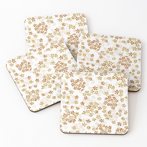 Item preview, Loose Gold Wildflowers in Watercolor Pattern (White Background) designed and sold by andrebalest.art.