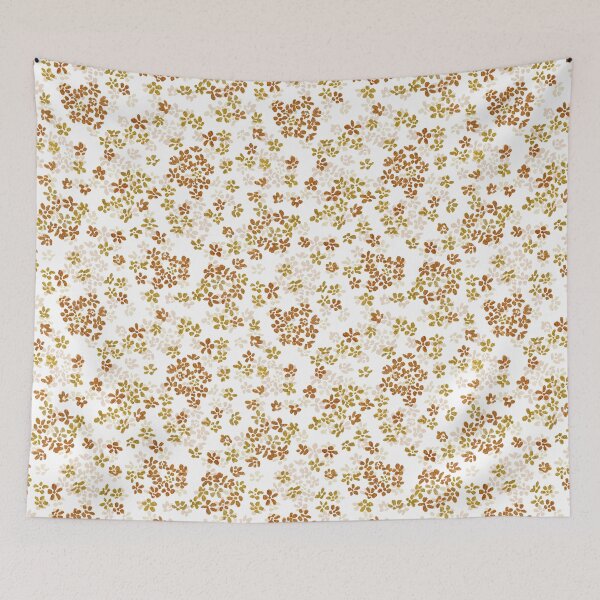 Item preview, Loose Gold Wildflowers in Watercolor Pattern (White Background) designed and sold by andrebalest.art.