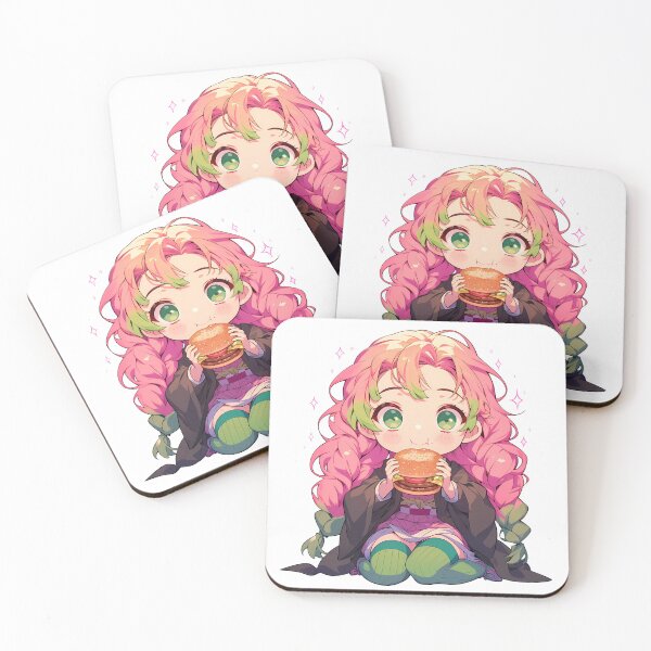 Item preview, Mitsuri Kanroji Demon Slayer Anime Chibi Kawaii Burger Pink Green Sweet designed and sold by earlobejerk.