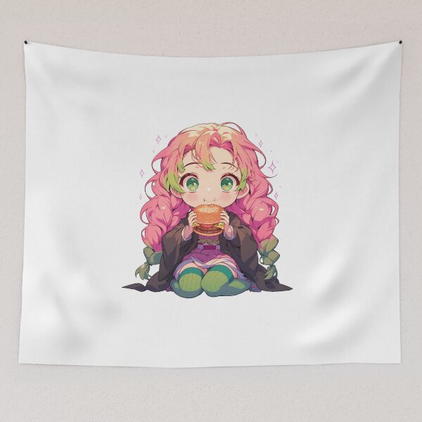 Item preview, Mitsuri Kanroji Demon Slayer Anime Chibi Kawaii Burger Pink Green Sweet designed and sold by earlobejerk.
