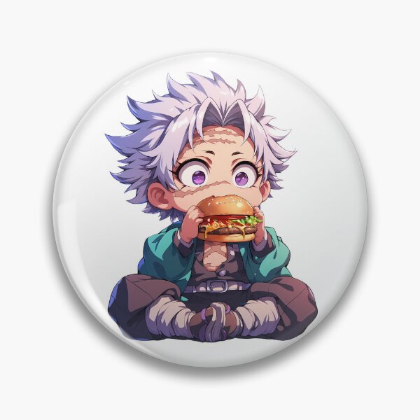Item preview, Sanemi Shinazugawa Demon Slayer Anime Chibi Kawaii Burger Intense Cute designed and sold by earlobejerk.