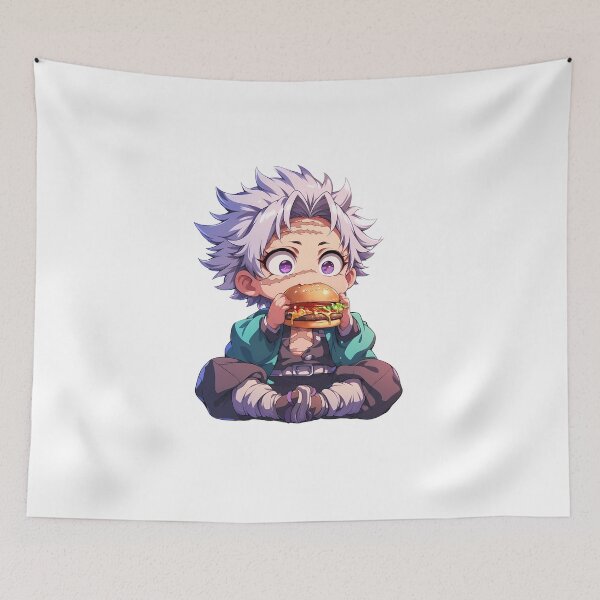 Item preview, Sanemi Shinazugawa Demon Slayer Anime Chibi Kawaii Burger Intense Cute designed and sold by earlobejerk.