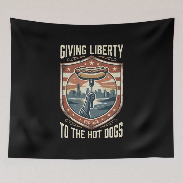 Item preview, Giving Liberty To Hot Dogs Funny American Foodie JUN-214 designed and sold by noberic.