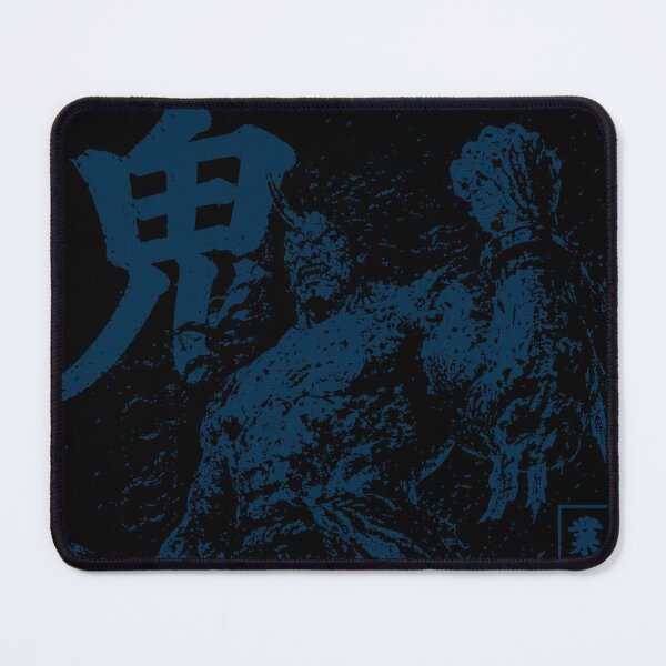 Item preview, Born of Hellfire — 鬼 Oni Demon Navy Woodblock Japanese Art Print designed and sold by Timelyrelic.