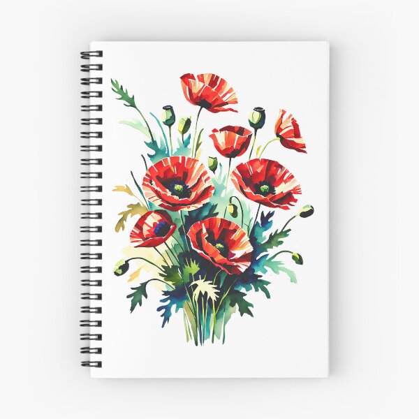 Item preview, Watercolor Poppy Bouquet designed and sold by ByNicoleSara.