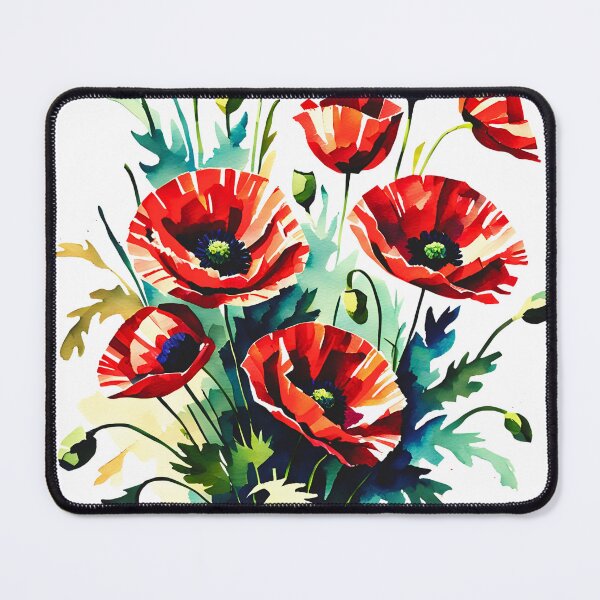 Item preview, Watercolor Poppy Bouquet designed and sold by ByNicoleSara.