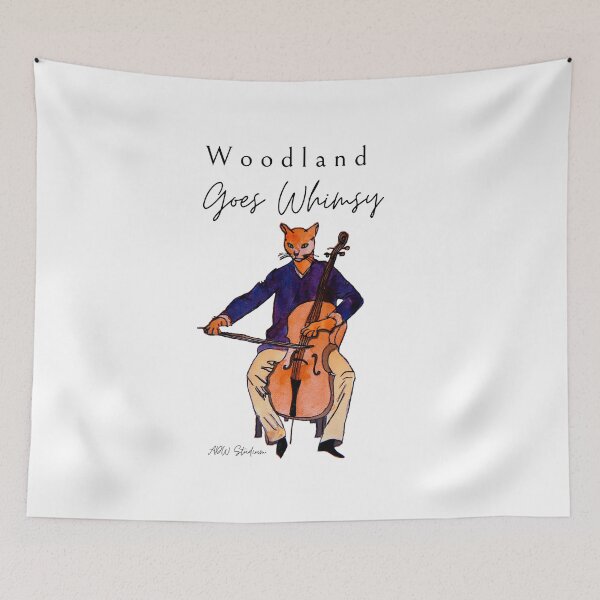 Item preview, The Woodland Cellist Cat designed and sold by The ADW Studium.