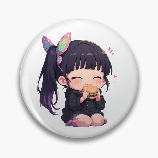 Item preview, Kanao Tsuyuri Demon Slayer Chibi Burger Sweet Butterfly Smile designed and sold by earlobejerk.