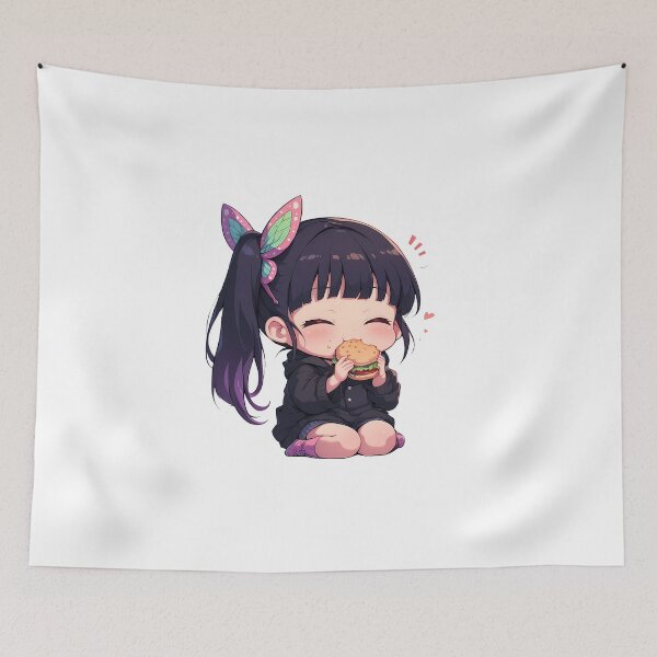 Item preview, Kanao Tsuyuri Demon Slayer Chibi Burger Sweet Butterfly Smile designed and sold by earlobejerk.