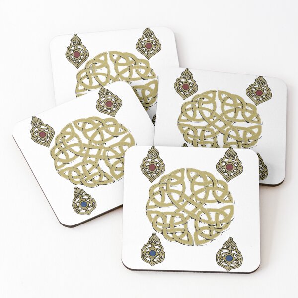 Item preview, Golden Celtic Knot with Ornate Gemstones designed and sold by Macramellennias.
