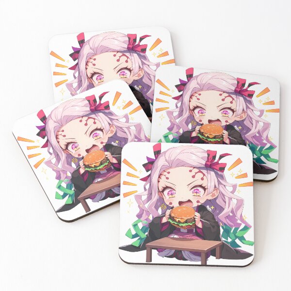 Item preview, Daki Demon Slayer Chibi Burger Bite With Kawaii Demon Girl Mood designed and sold by earlobejerk.