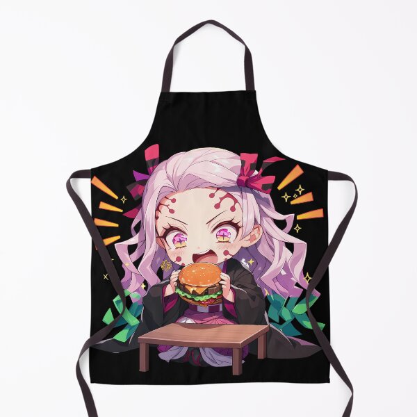 Item preview, Daki Demon Slayer Chibi Burger Bite With Kawaii Demon Girl Mood designed and sold by earlobejerk.
