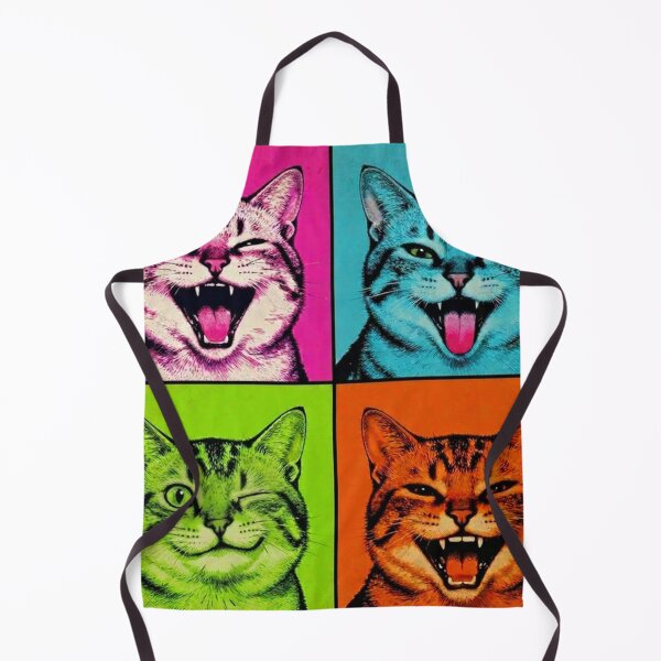 Item preview, Funny Pop Art Cats - Colorful Retro Feline Faces Square designed and sold by Melian Vintage.