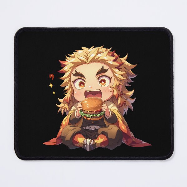 Item preview, Kyojuro Rengoku Demon Slayer Chibi Burger Flame Smile designed and sold by earlobejerk.