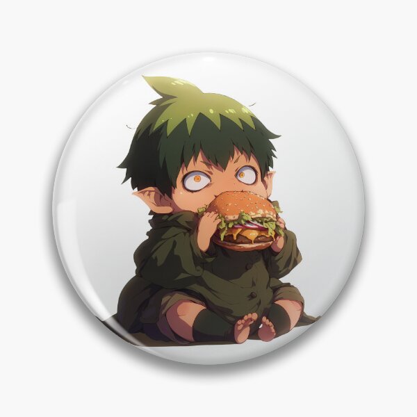 Item preview, Anime Amaimon Blue Exorcist Chibi Burger Chaotic Kawaii Green Mischievous Anime Spirit designed and sold by earlobejerk.