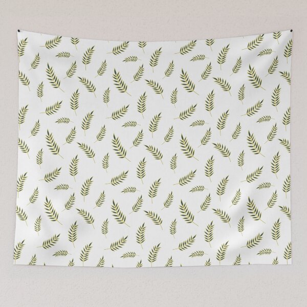 Item preview, Minimalist blue and gold fern leaves seamless pattern designed and sold by TanalyFlowers.