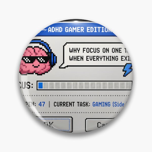 Item preview, ADHD Brain 47 Tabs Open Focus 2% Funny Gamer Sticker Neurodivergent designed and sold by Dewer Shop.