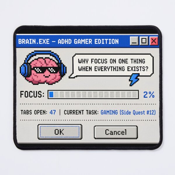 Item preview, ADHD Brain 47 Tabs Open Focus 2% Funny Gamer Sticker Neurodivergent designed and sold by Dewer Shop.