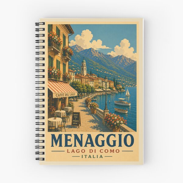 Item preview, Menaggio Italy – Vintage Travel Poster Art designed and sold by Passegiata Prints.