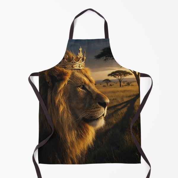 Item preview, The True King: Regal Lion Wearing a Golden Crown designed and sold by MoonwoodStudio.