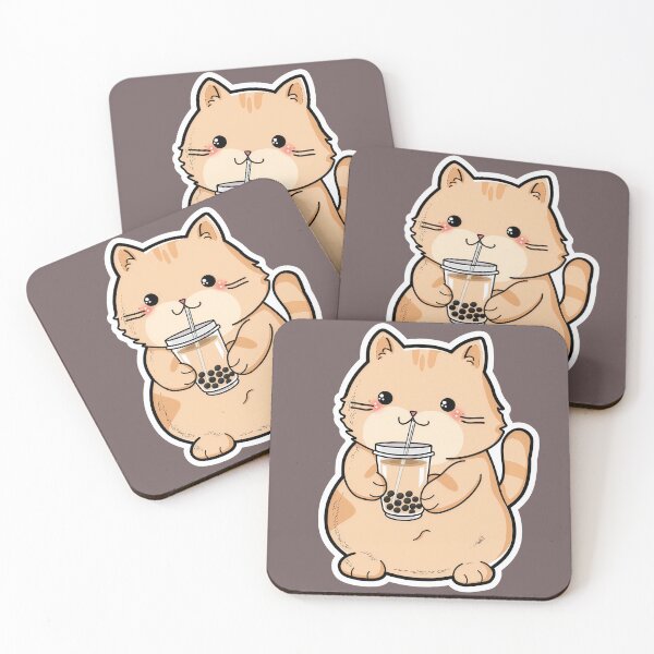 Item preview, Cat holding boba designed and sold by Phongphut.