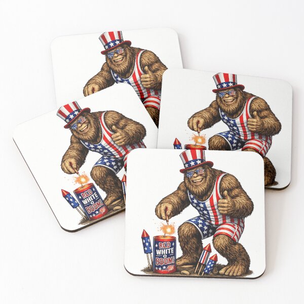 Aperçu de l'œuvre Sasquatch allume des feux d'artifice créée et vendue par ttuniques.