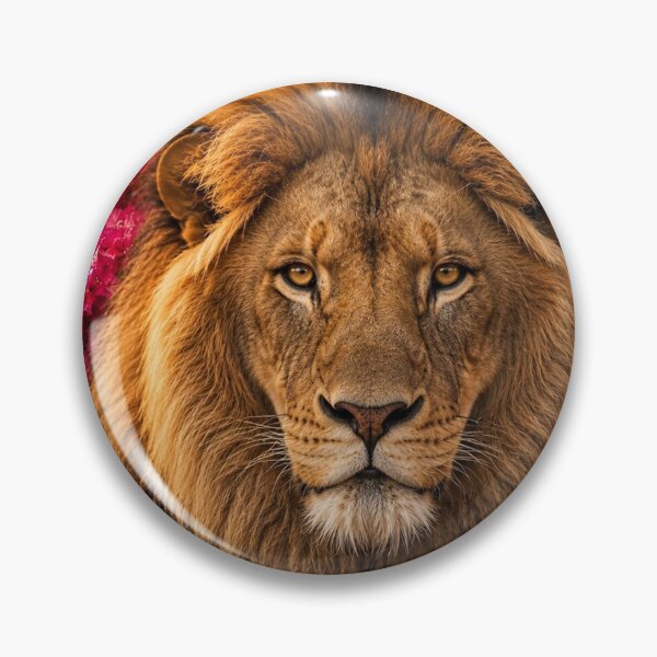 Item preview, Majestic Lion Among Pink Blossoms designed and sold by Rohan132.