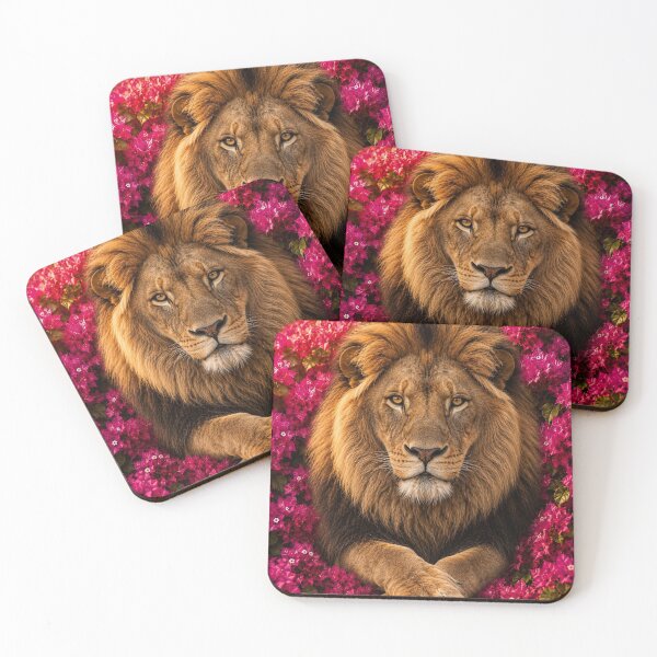 Item preview, Majestic Lion Among Pink Blossoms designed and sold by Pure Craft.