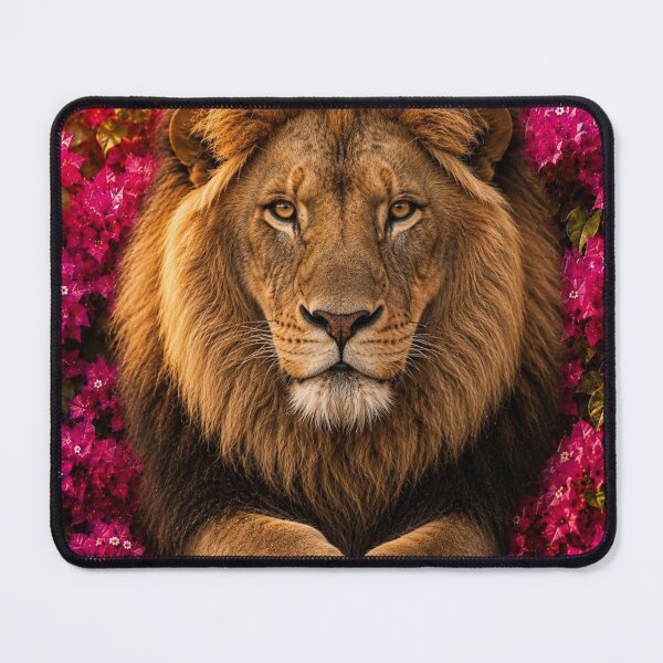 Item preview, Majestic Lion Among Pink Blossoms designed and sold by Rohan132.