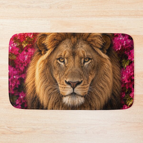 Item preview, Majestic Lion Among Pink Blossoms designed and sold by Rohan132.