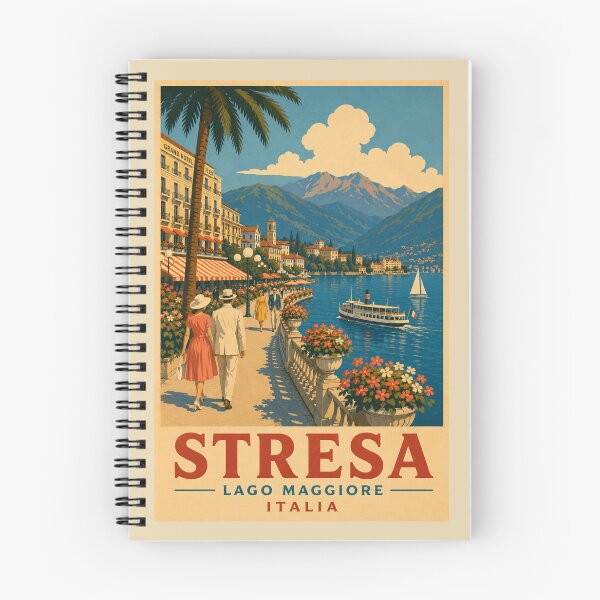 Item preview, Stresa Italy – Vintage Travel Poster Art designed and sold by Passegiata Prints.