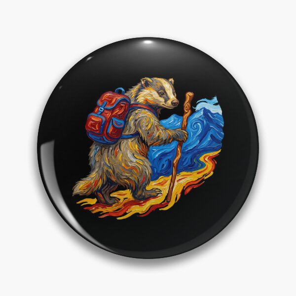 Item preview, Wanderlust Explorer Badger Hiking Nature Journey designed and sold by TeeARTHY.