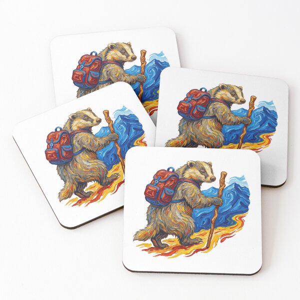Item preview, Wanderlust Explorer Badger Hiking Nature Journey designed and sold by TeeARTHY.