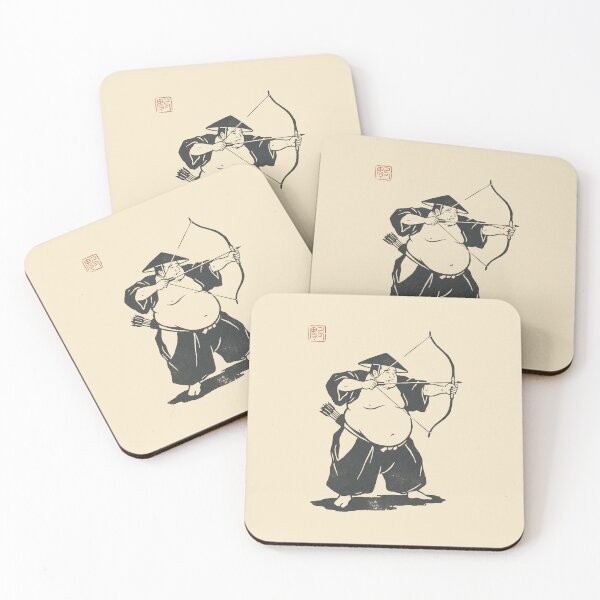 Item preview, Minimalist Ukiyo-e Medieval Archer Woodblock designed and sold by DuckOddity.