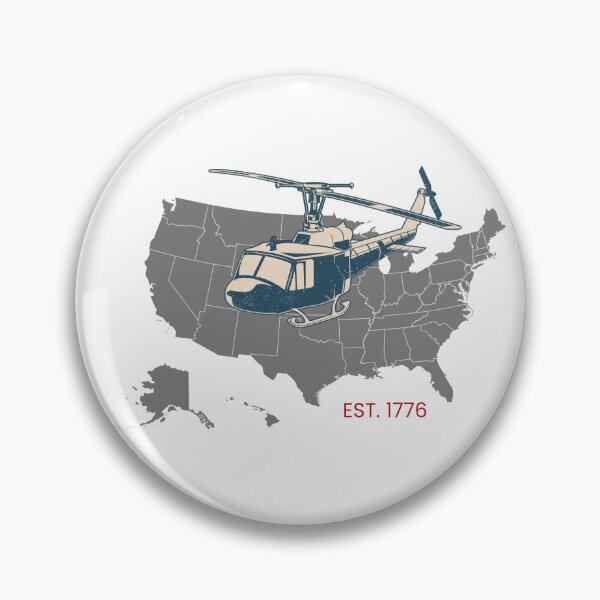 Item preview, Vintage Military Helicopter Over USA Map – Patriotic American Aviation Design designed and sold by OmCollections.
