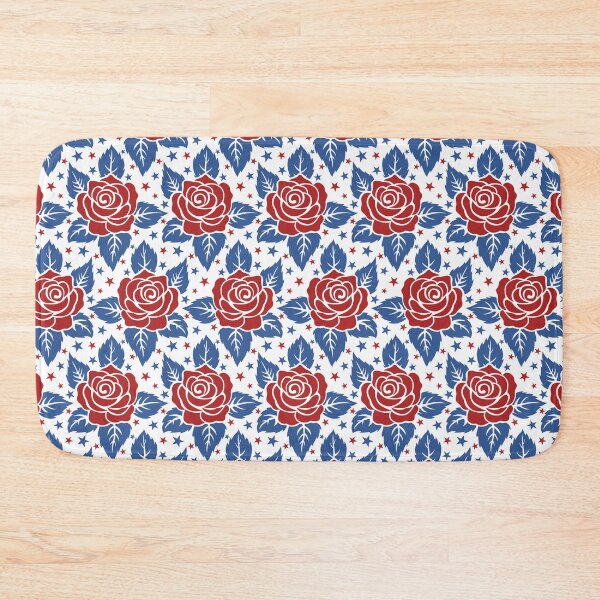 Item preview, Vintage Americana Red Rose Seamless Patriotic Pattern designed and sold by mrhighsky.