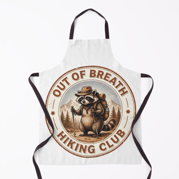 Item preview, Out of Breath Hiking Club Funny Raccoon Hiker Badge Design designed and sold by Gabe1983.