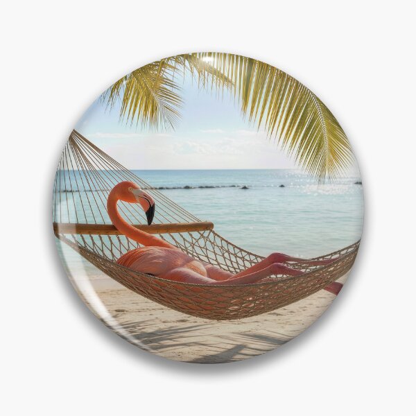 Item preview, Flamingo Lounging in a Hammock designed and sold by Maria Dryfhout.
